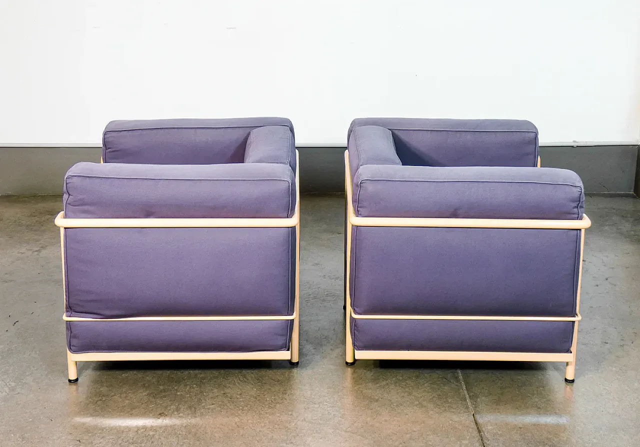 Pair of LC2 armchairs, 1960s 6