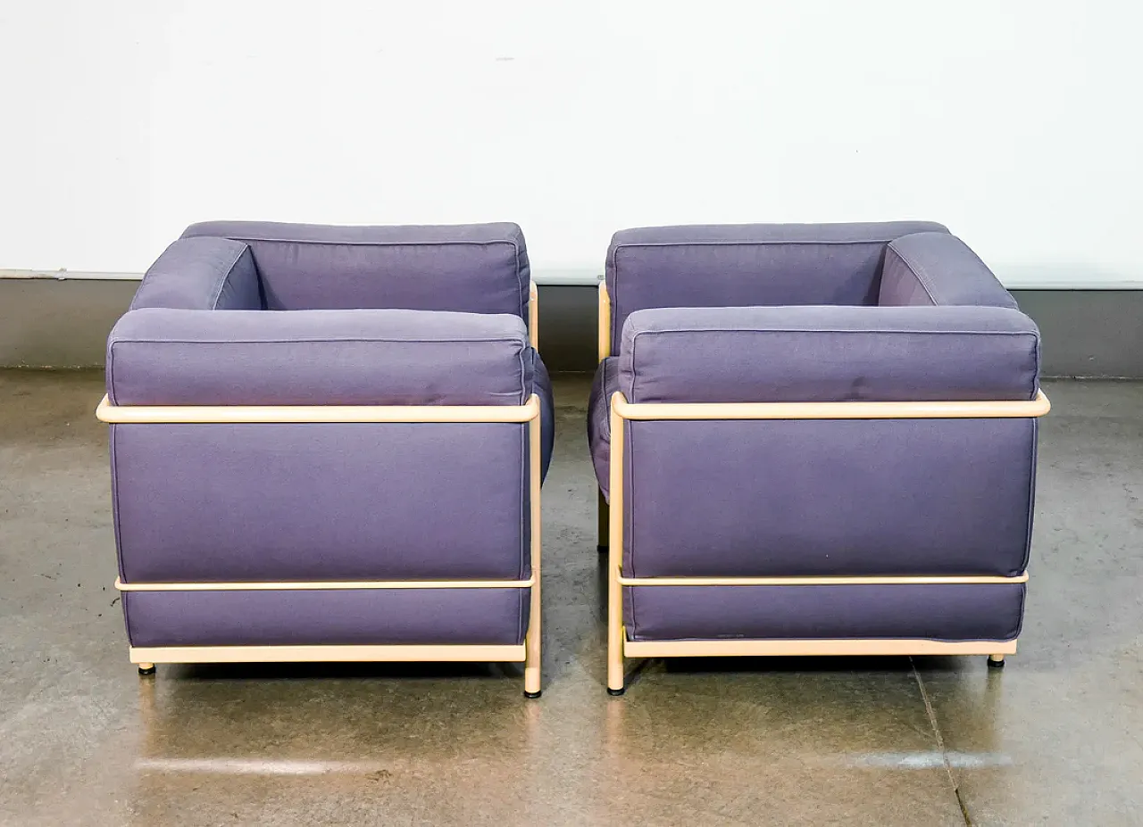 Pair of LC2 armchairs, 1960s 7