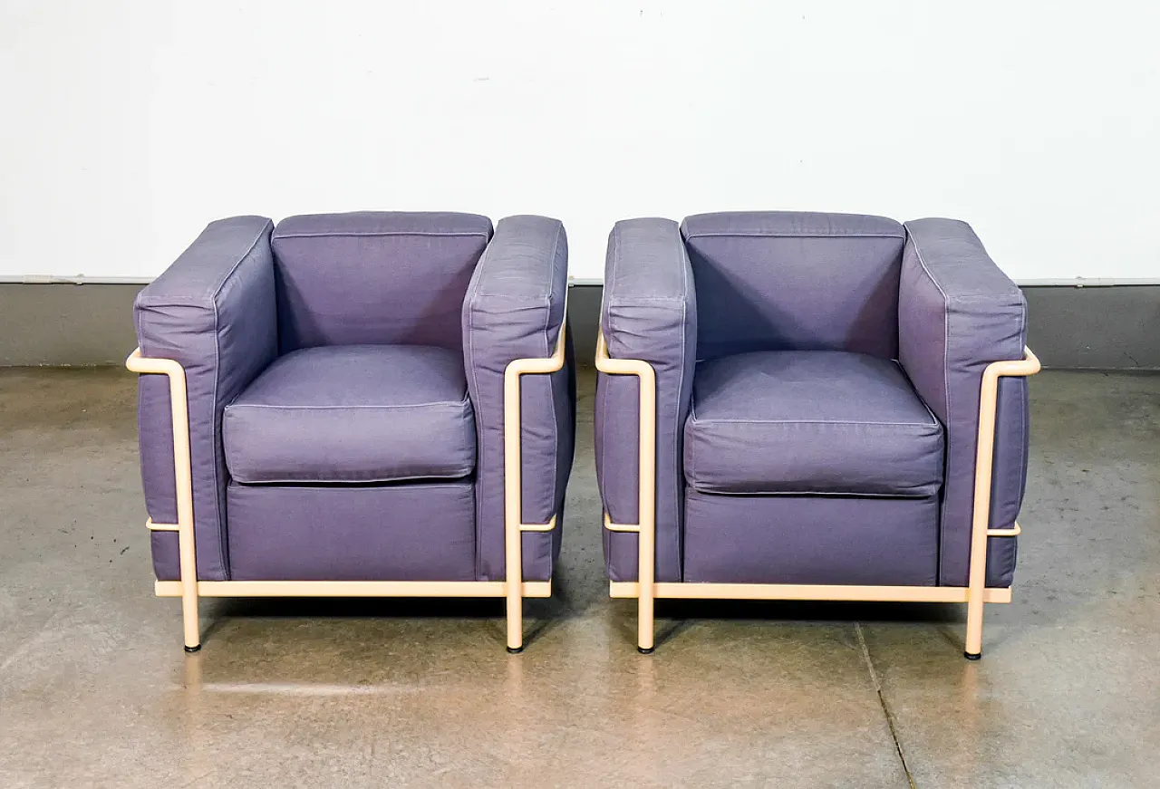 Pair of LC2 armchairs, 1960s 8