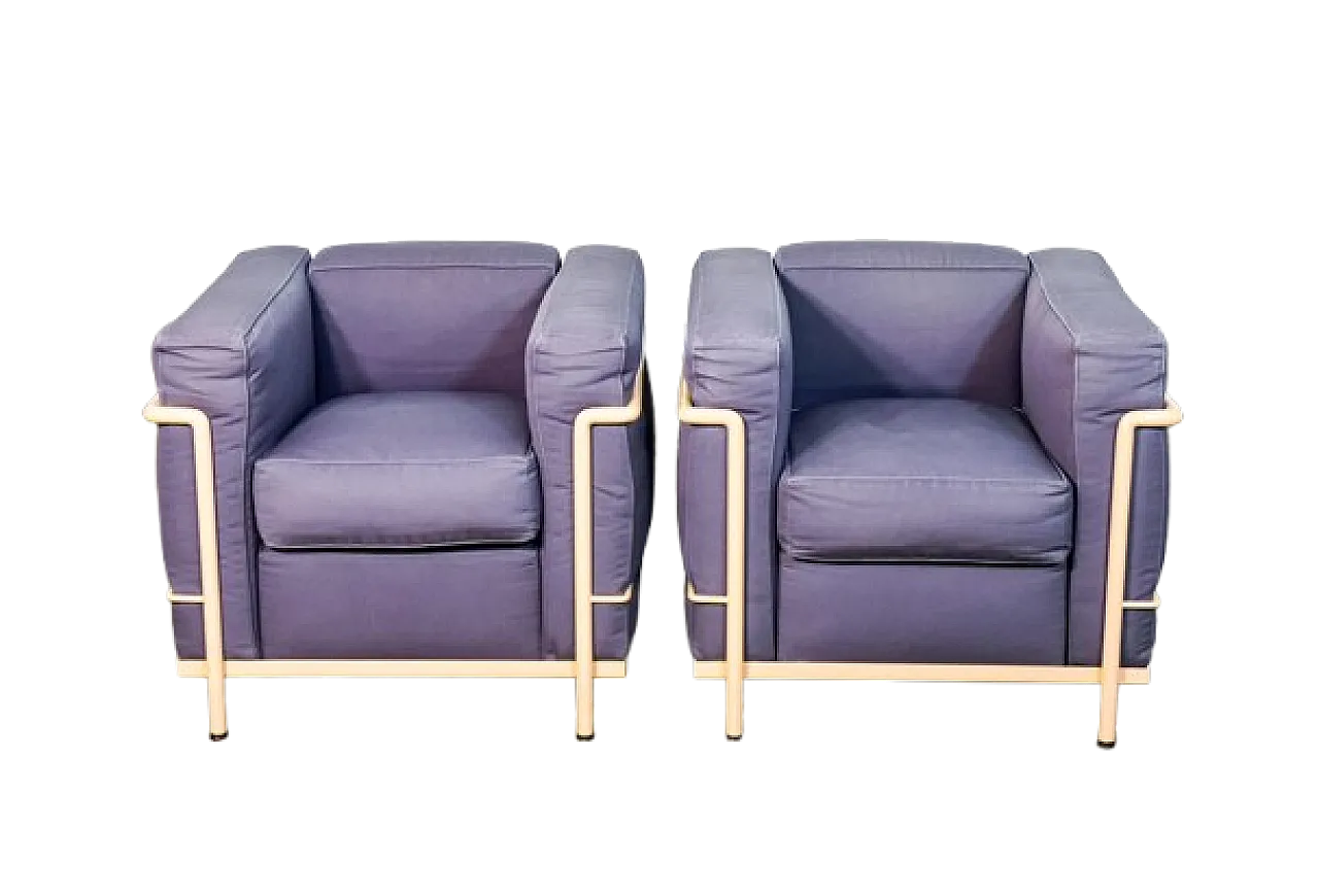 Pair of LC2 armchairs, 1960s 13