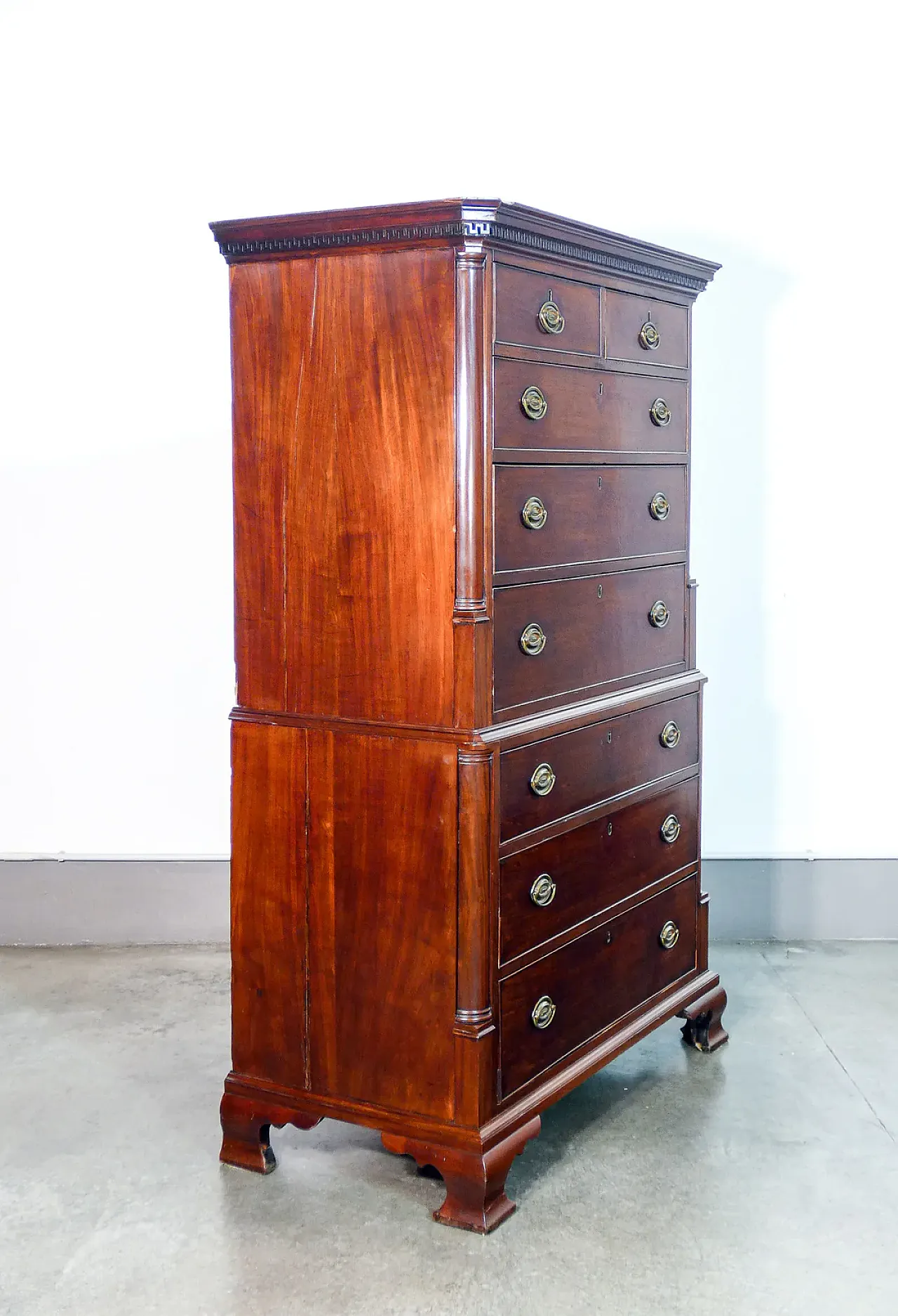 Eight-drawer chest of drawers in laminated wood, late 18th century 4