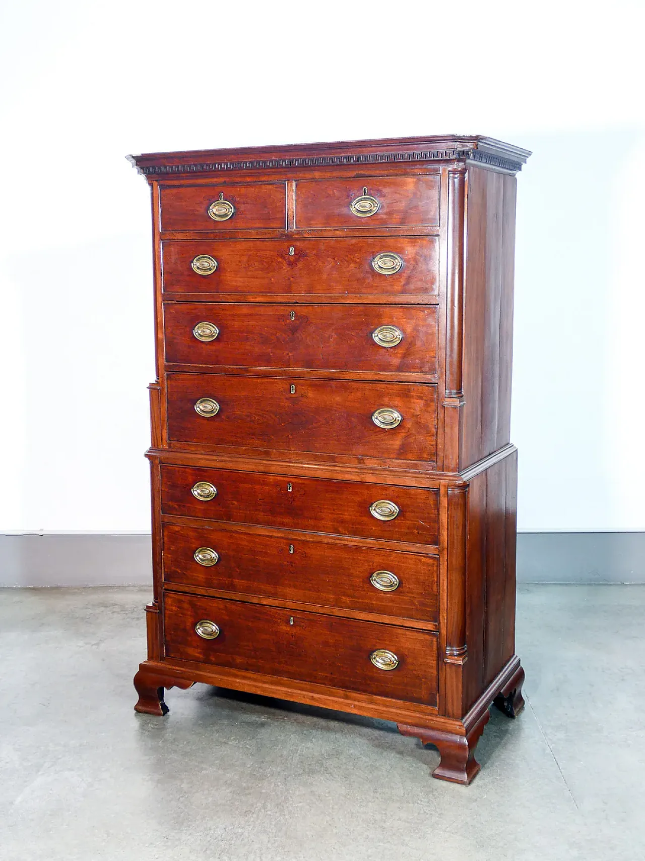 Eight-drawer chest of drawers in laminated wood, late 18th century 9