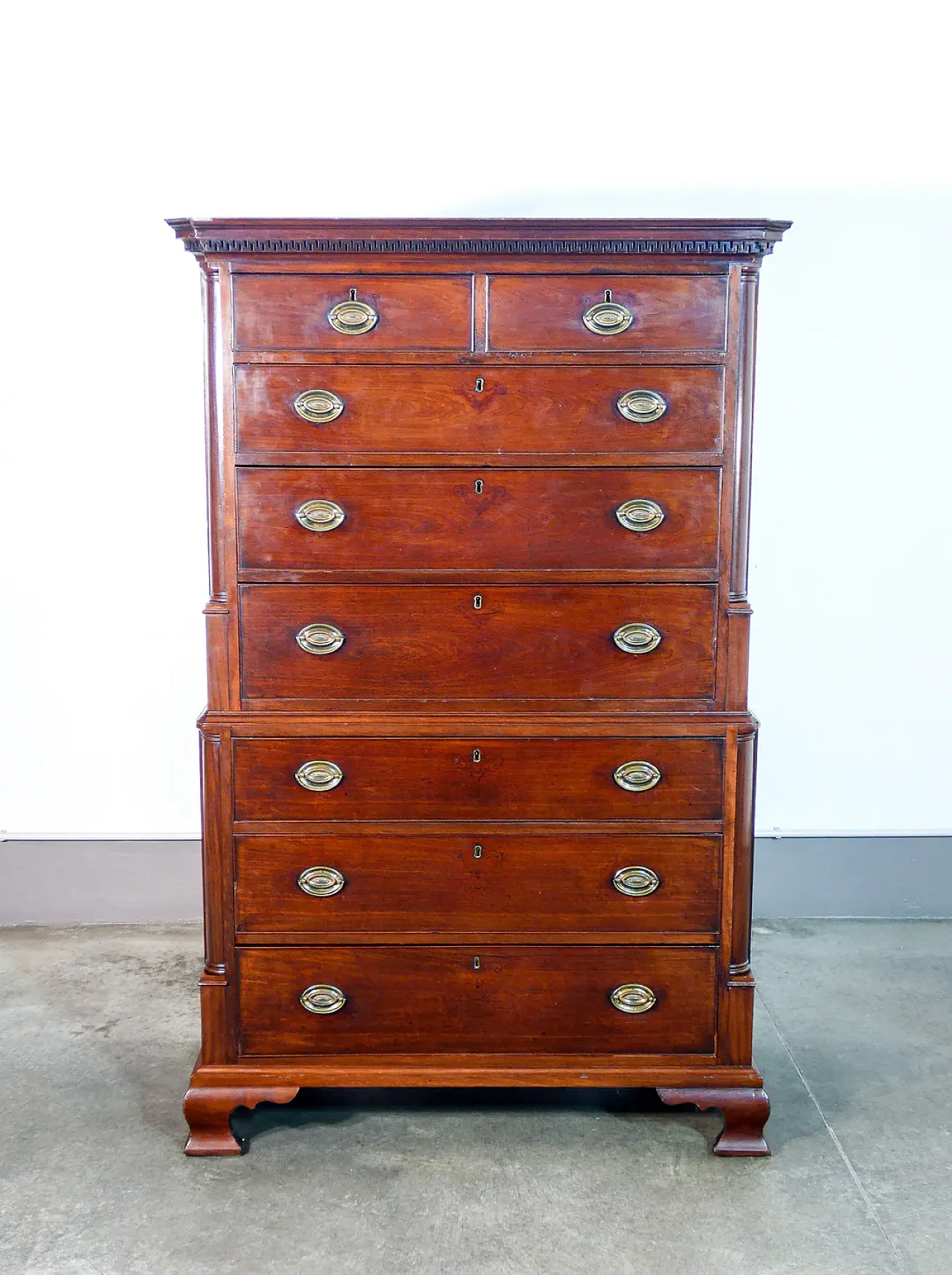 Eight-drawer chest of drawers in laminated wood, late 18th century 10