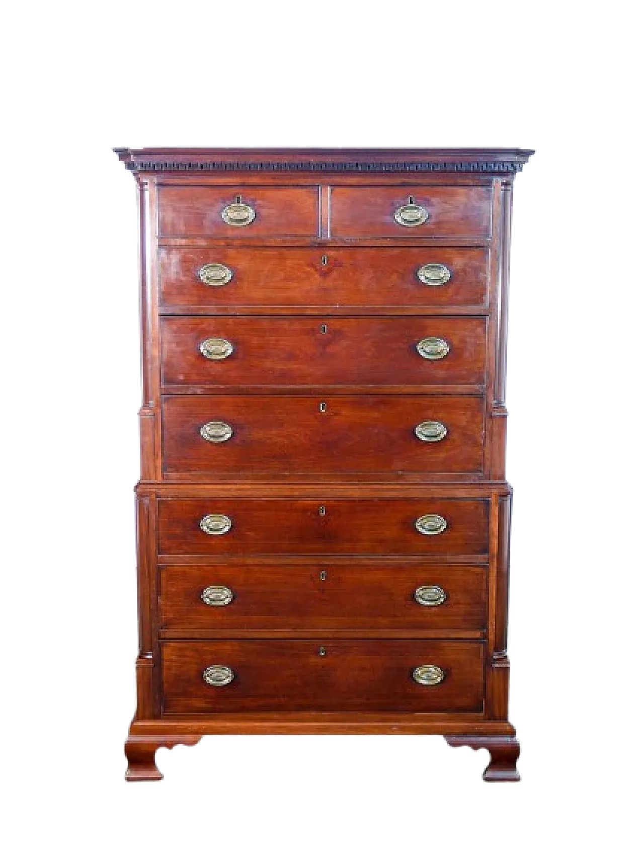 Eight-drawer chest of drawers in laminated wood, late 18th century 12