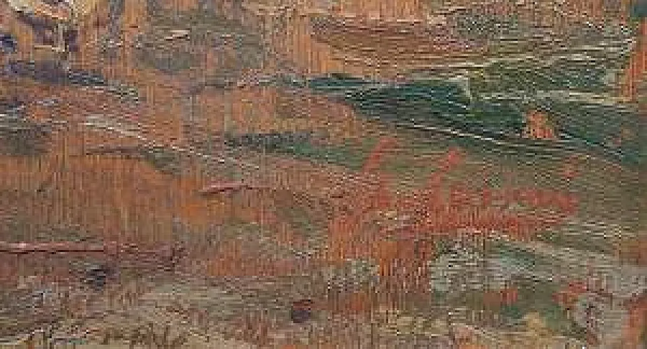 Scena rurale con chioccia e pulcini di Giovanni Lomi, '900 2