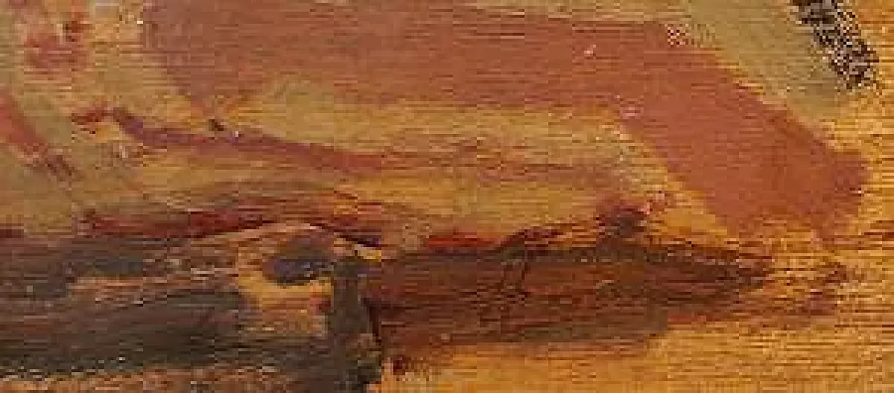 Figura orientale seduta di Eugenio Cecconi, olio su tavola, '800 1