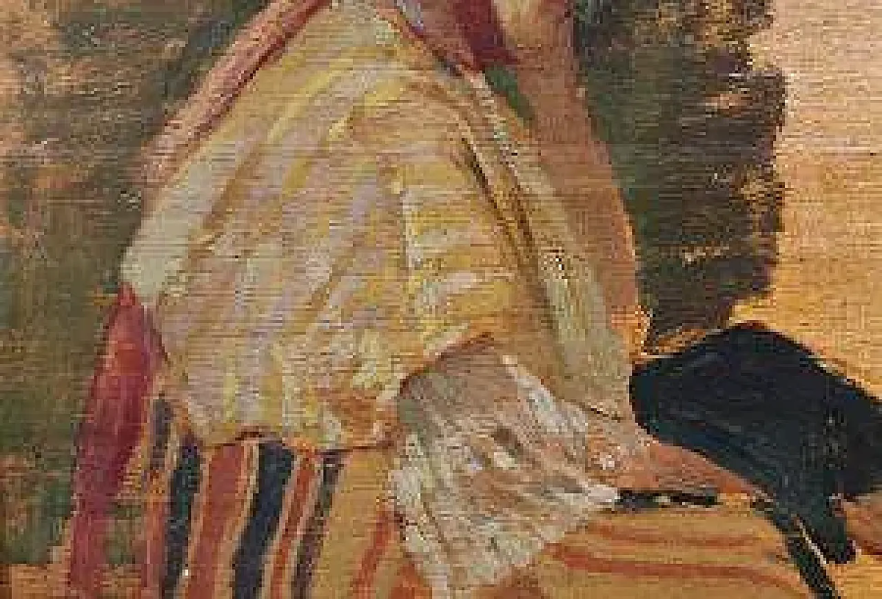 Figura orientale seduta di Eugenio Cecconi, olio su tavola, '800 3