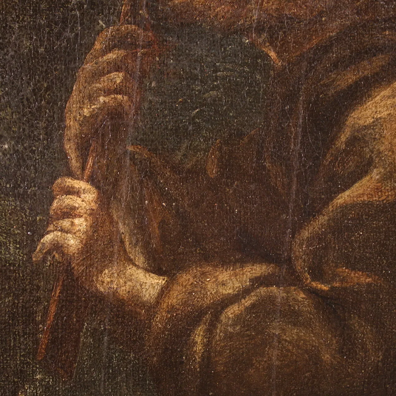 Spanish painting Saint Francis, 17th century 5