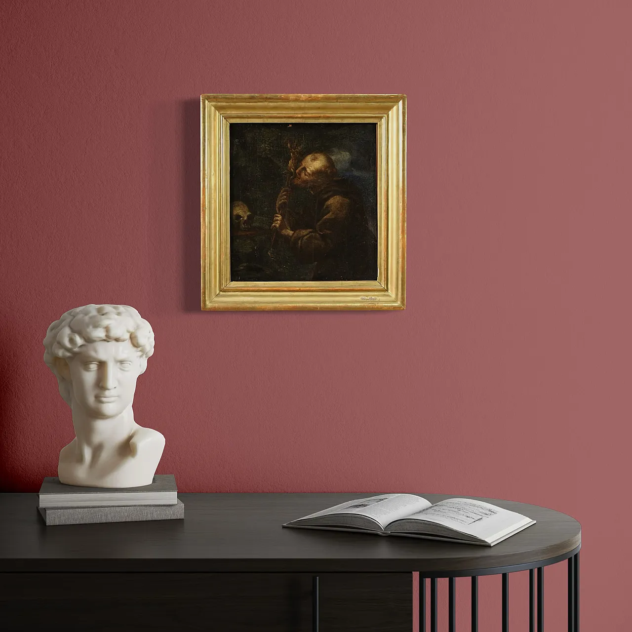 Spanish painting Saint Francis, 17th century 6