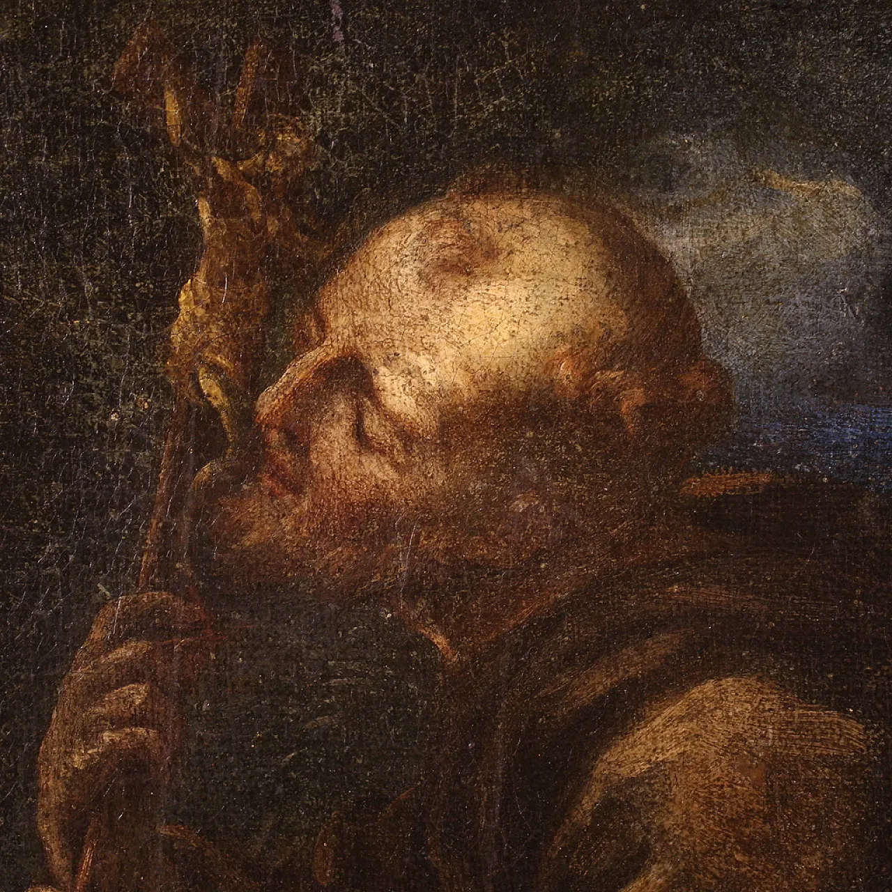 Spanish painting Saint Francis, 17th century 9