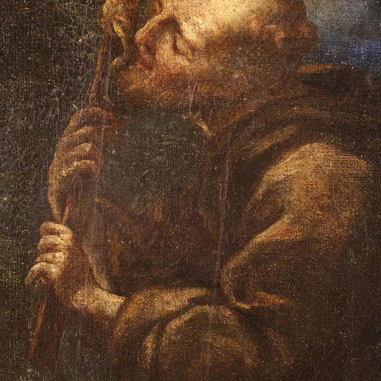 Spanish painting Saint Francis, 17th century 11