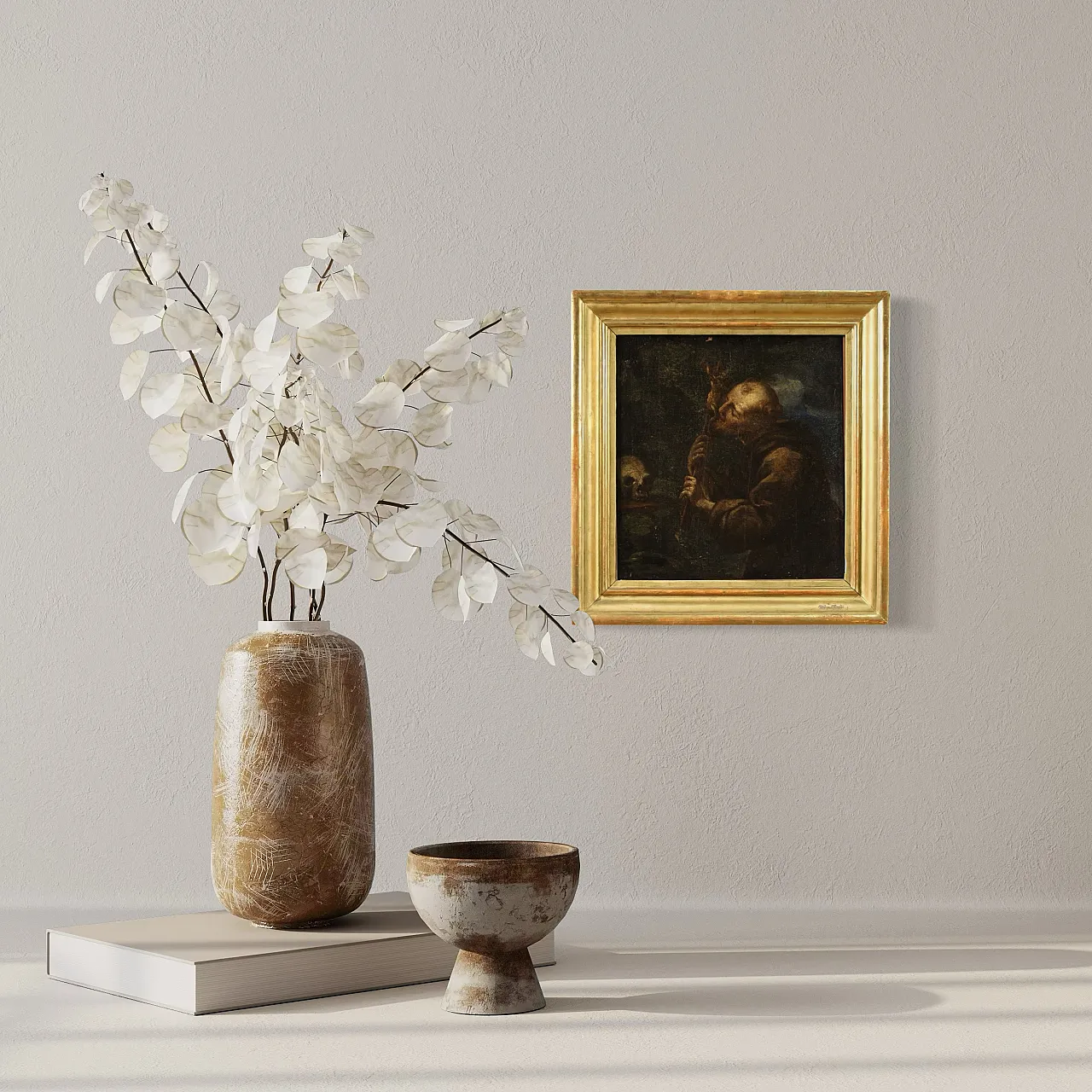 Spanish painting Saint Francis, 17th century 13