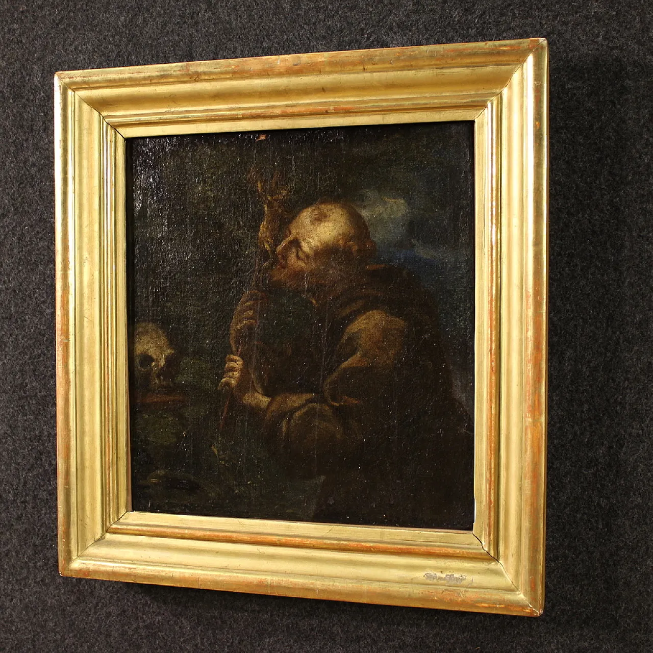 Spanish painting Saint Francis, 17th century 14