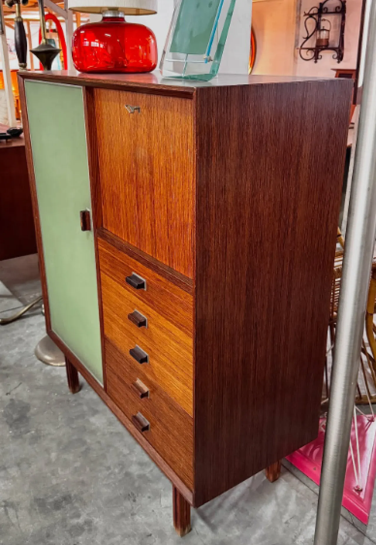 Tall rosewood cabinet by George Coslin, 1960s 3