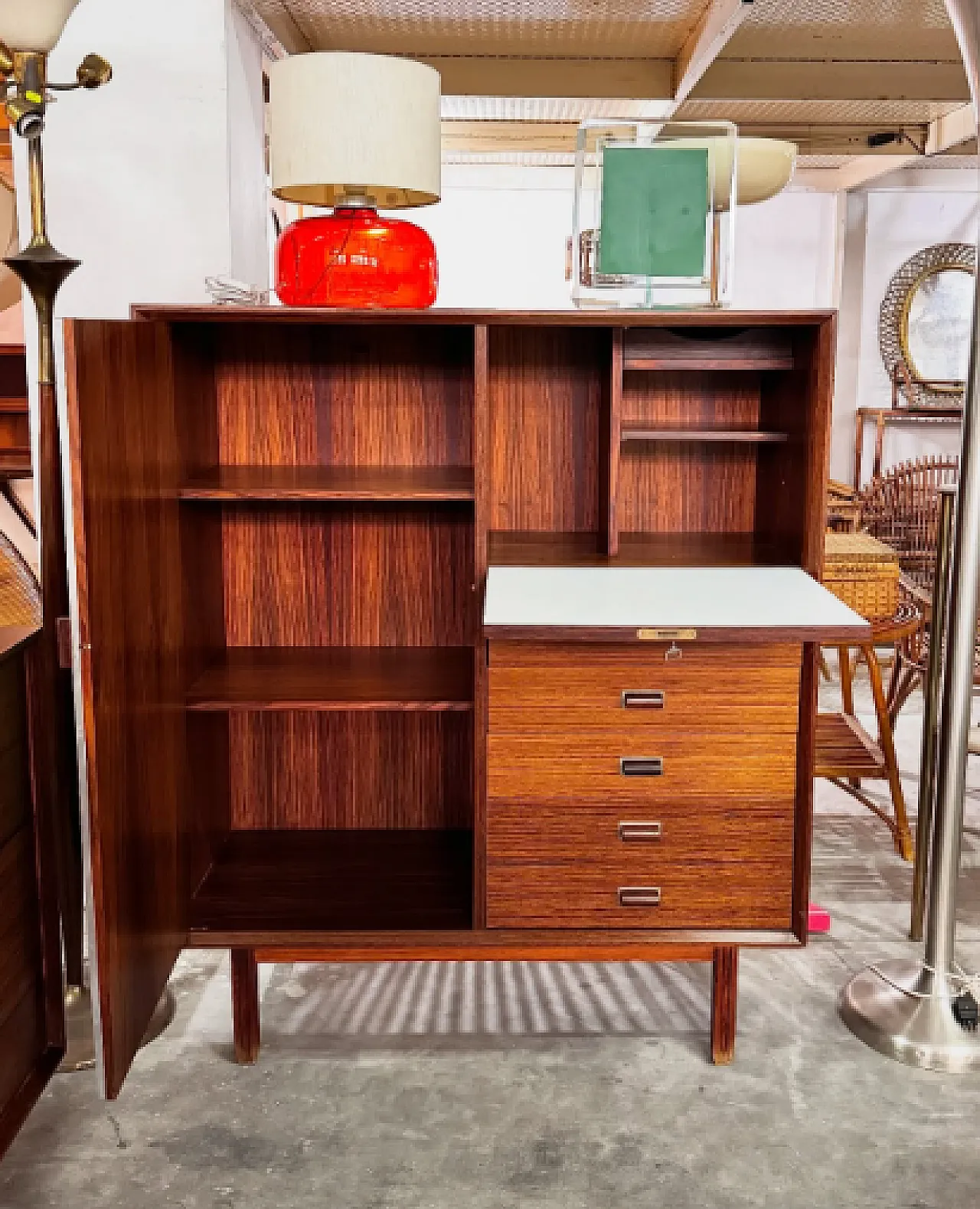 Tall rosewood cabinet by George Coslin, 1960s 7