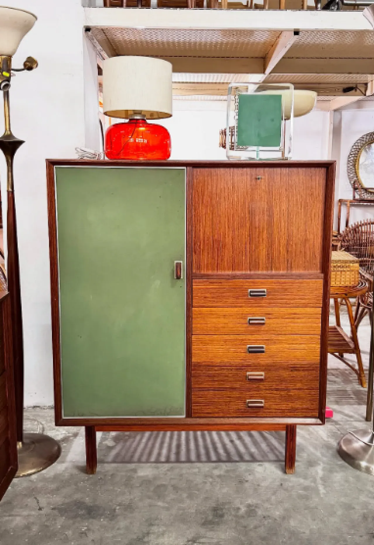 Tall rosewood cabinet by George Coslin, 1960s 8