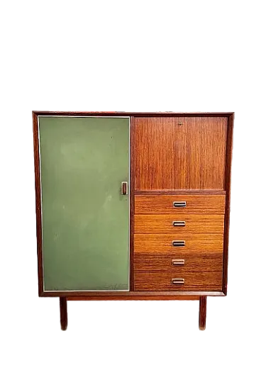Tall rosewood cabinet by George Coslin, 1960s