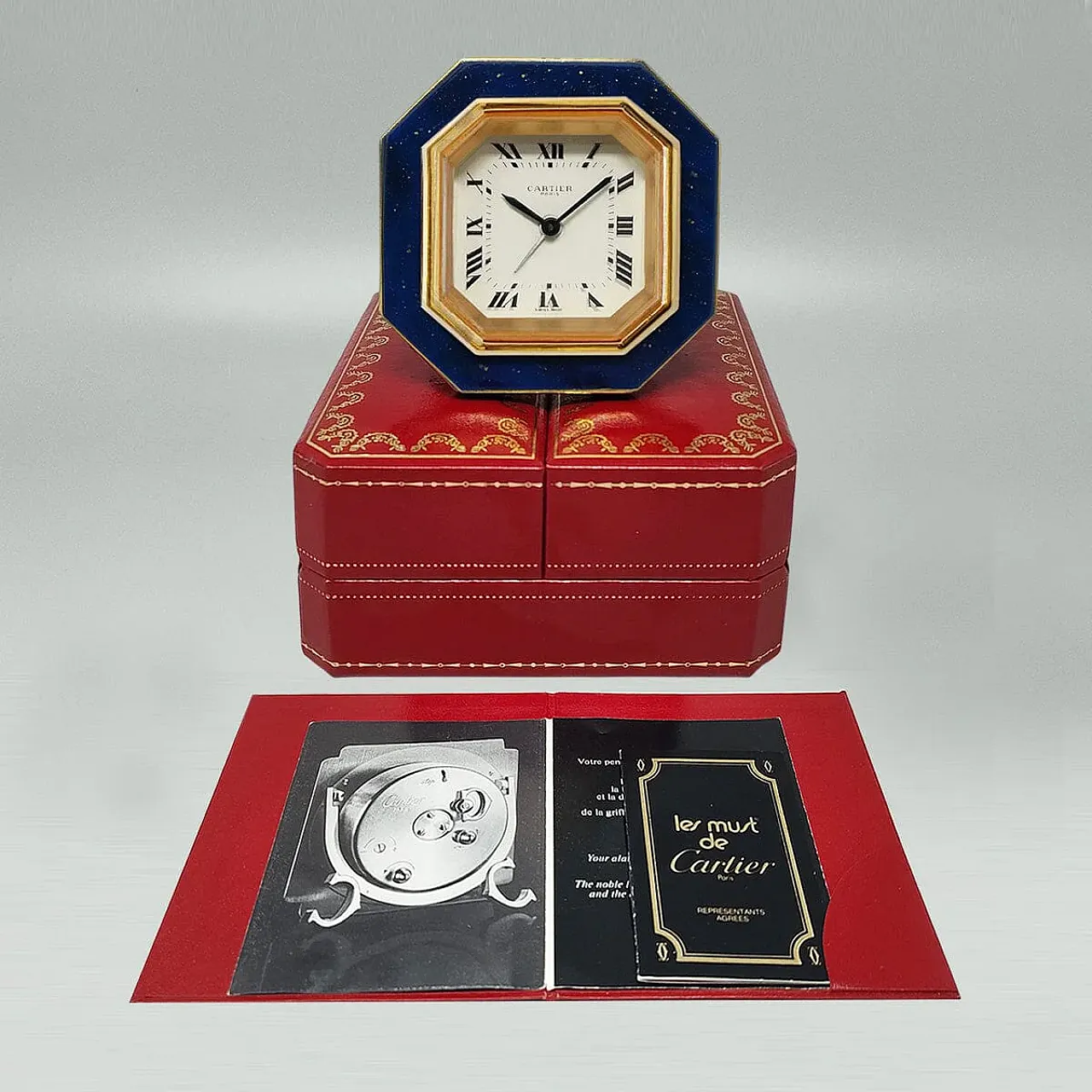 Cartier alarm clock pendulette, 1980s 2