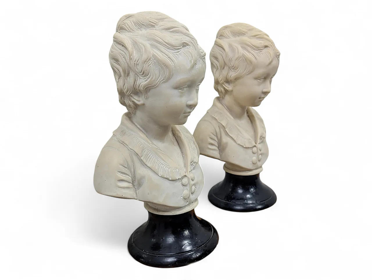 Pair of marble busts of a European child, 19th century 3