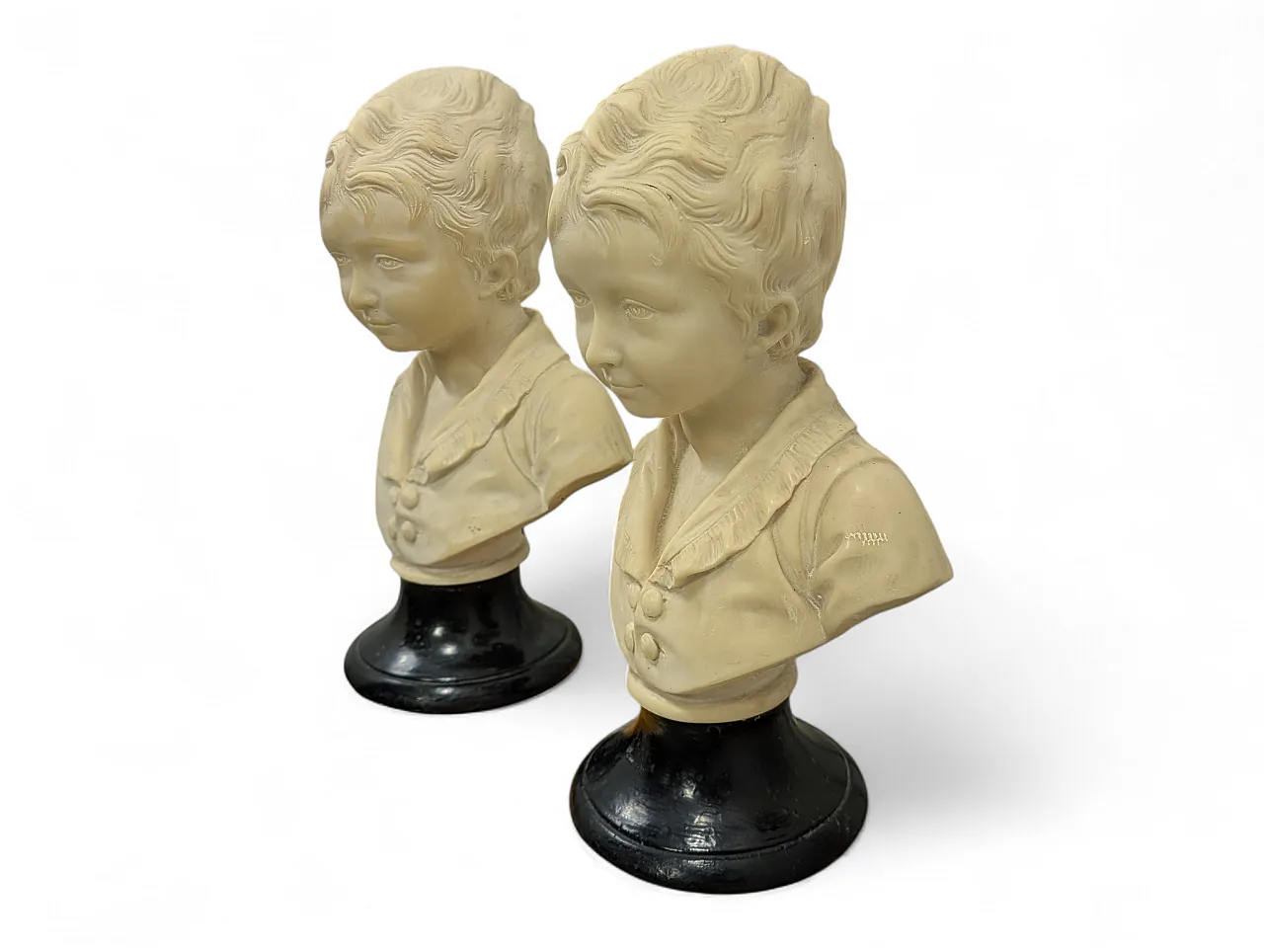 Pair of marble busts of a European child, 19th century 8
