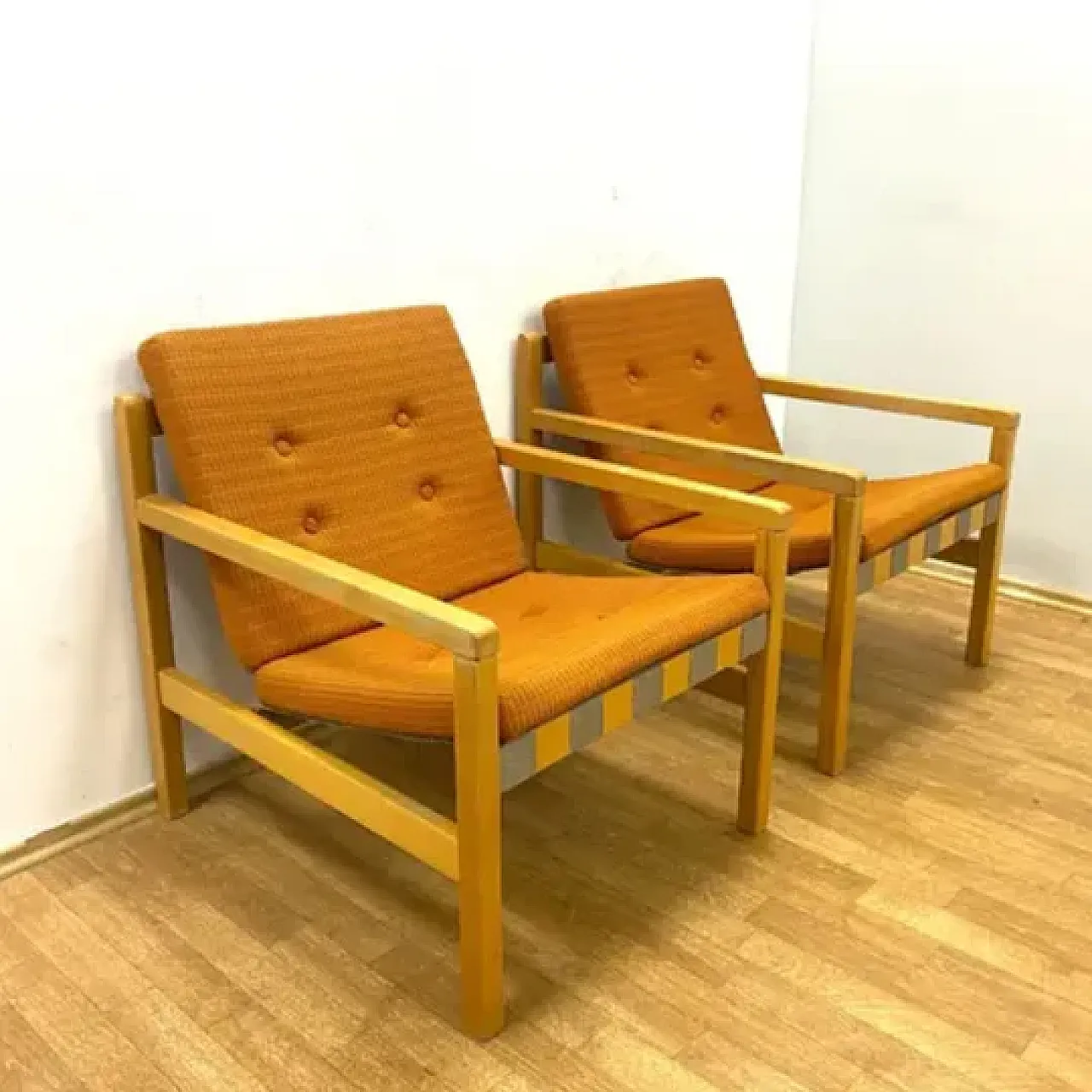 Pair of retro armchairs by Hikor, 1960s 8