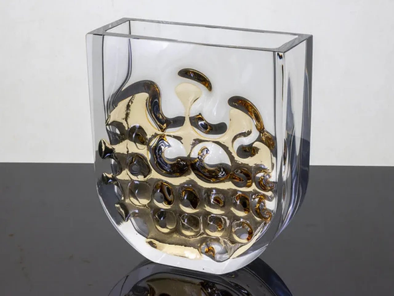 Large cut-glass vase by Ladislav Oliva, Exbor, 1970s 2