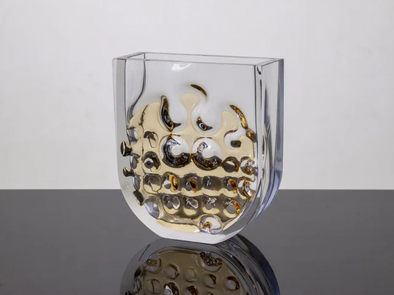 Large cut-glass vase by Ladislav Oliva, Exbor, 1970s 4