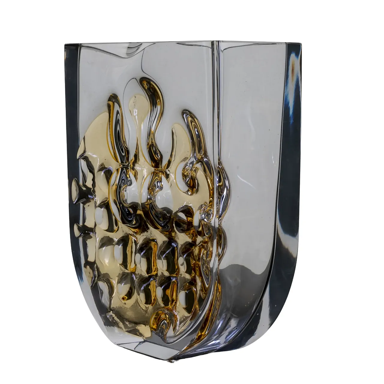 Large cut-glass vase by Ladislav Oliva, Exbor, 1970s 7