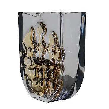 Large cut-glass vase by Ladislav Oliva, Exbor, 1970s