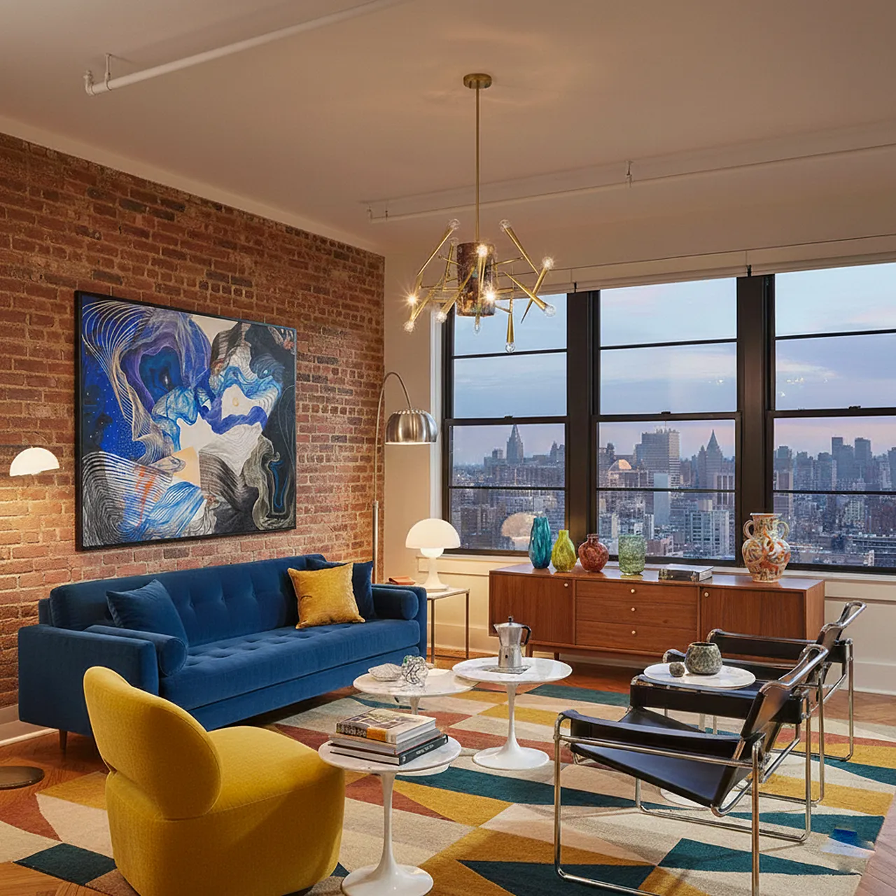 Lampadario in ceramica e ottone con luci regolabili di Leonardi Leoncillo per Lumi, anni '50 1365593