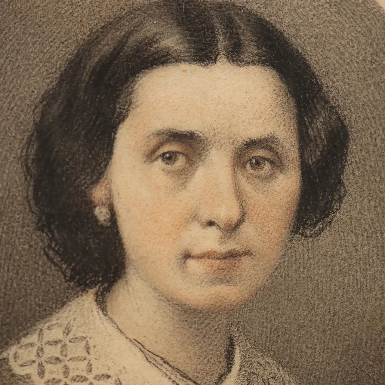 Cesari Ferreri, coppia di ritratti, pastelli su carta, '800 5