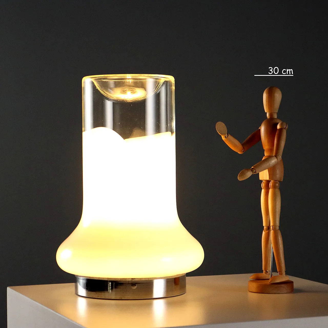 Two-tone Murano glass table lamp, 20th century 2