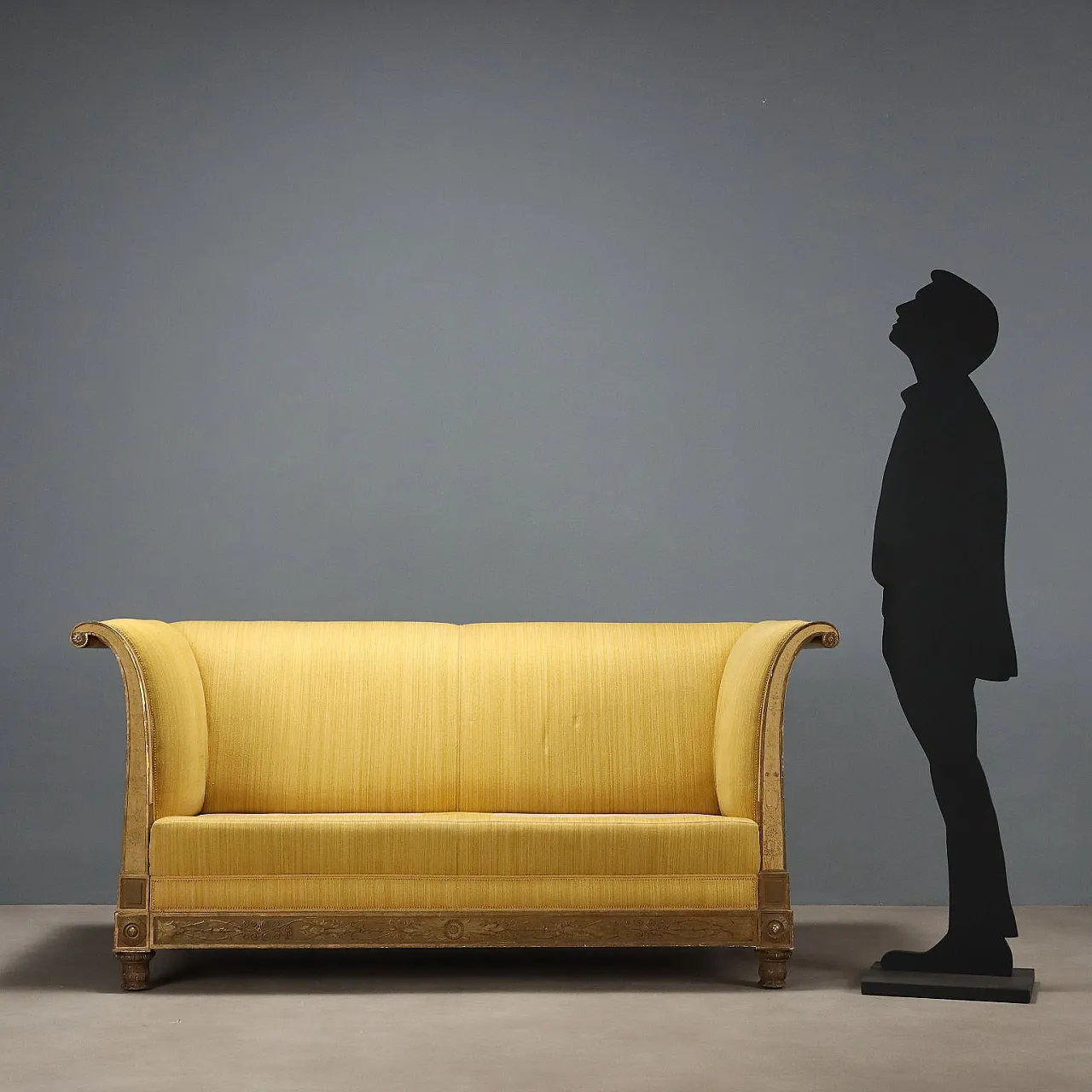 Open-back sofa in carved and gilded wood, late 19th century 3