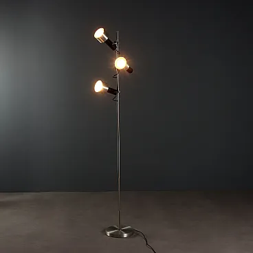 Aluminium and iron three-point floor lamp, 1960s