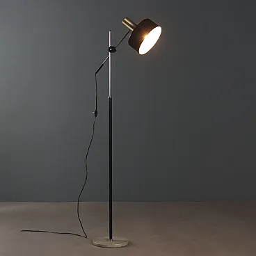 Floor lamp with marble, metal and aluminum base, 20th century