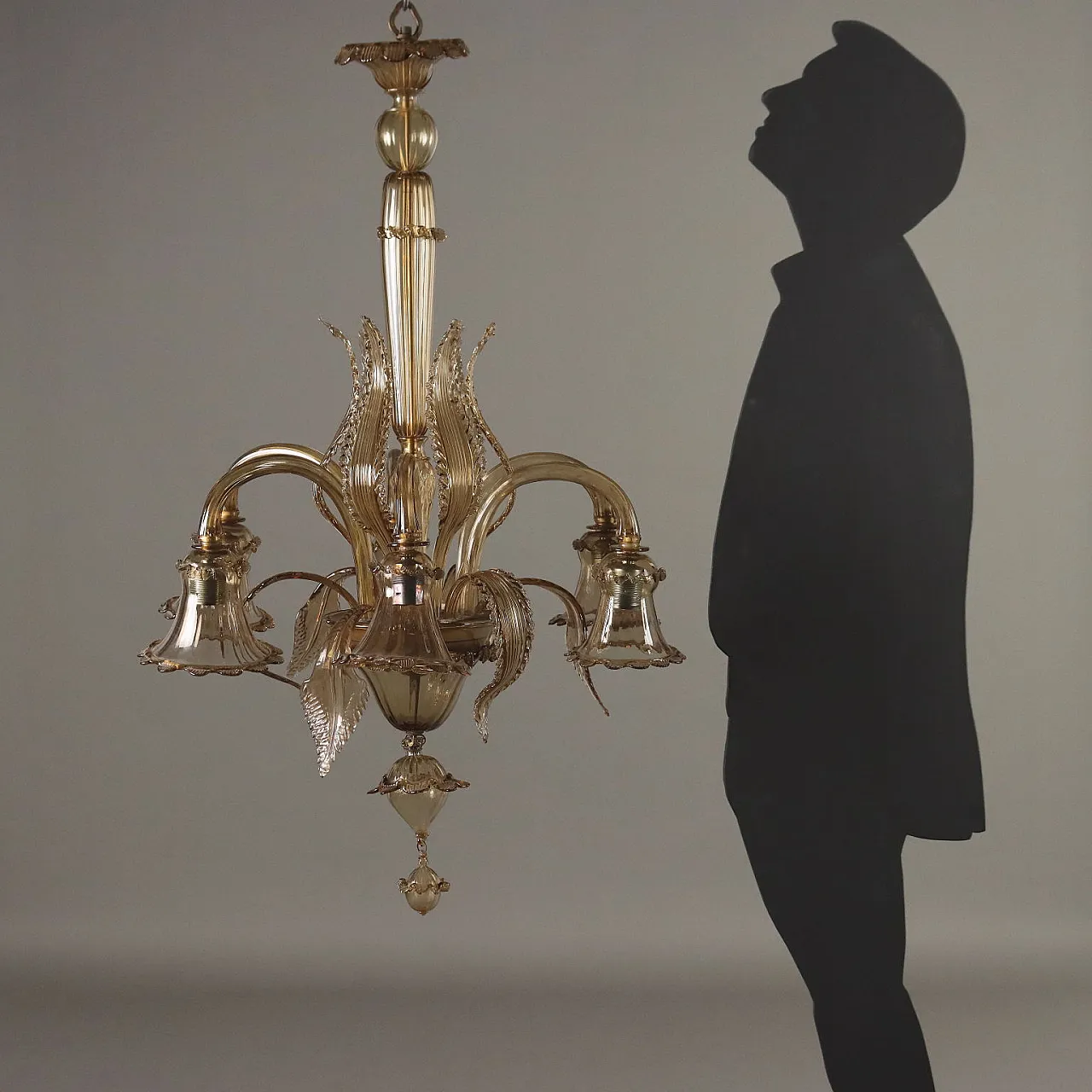 Lampadario in vetro soffiato di Murano, '900 2