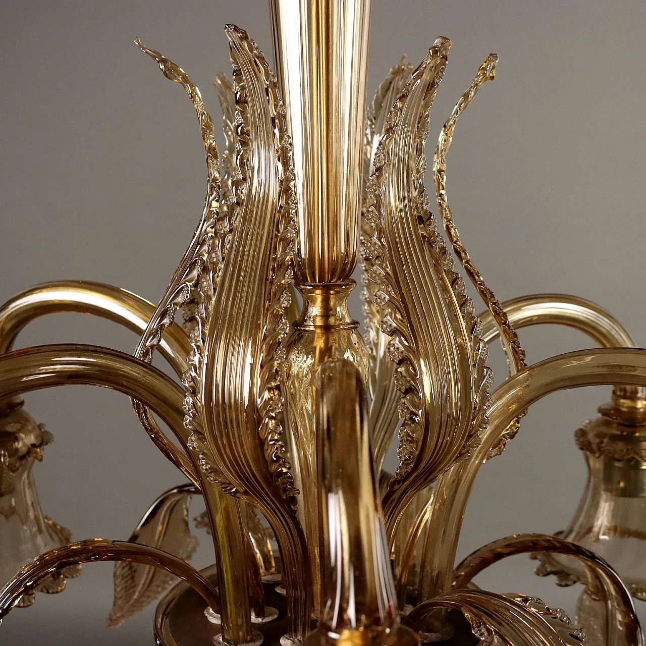 Lampadario in vetro soffiato di Murano, '900 4