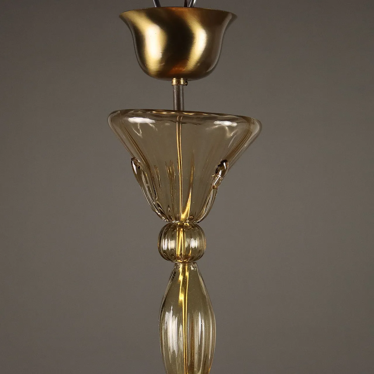 Lampadario pendente in vetro di Murano, '900 3