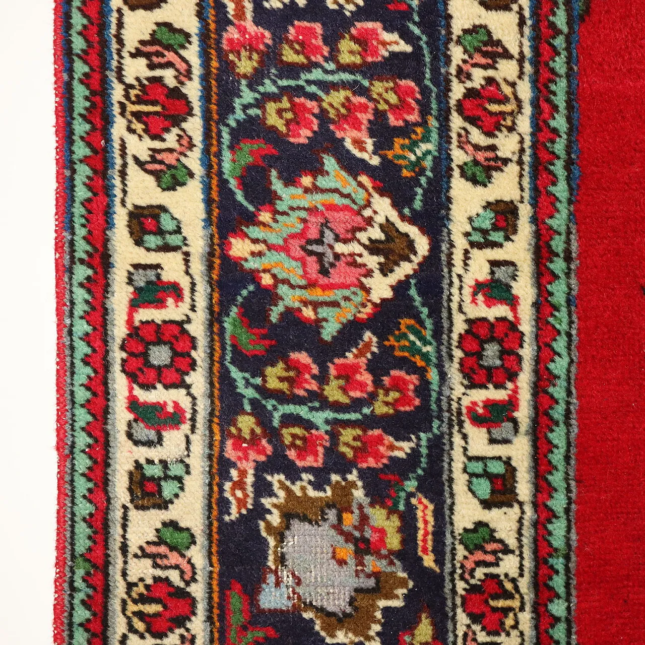 Tappeto Tabriz in cotone e lana con nodo sottile, fine '900 6