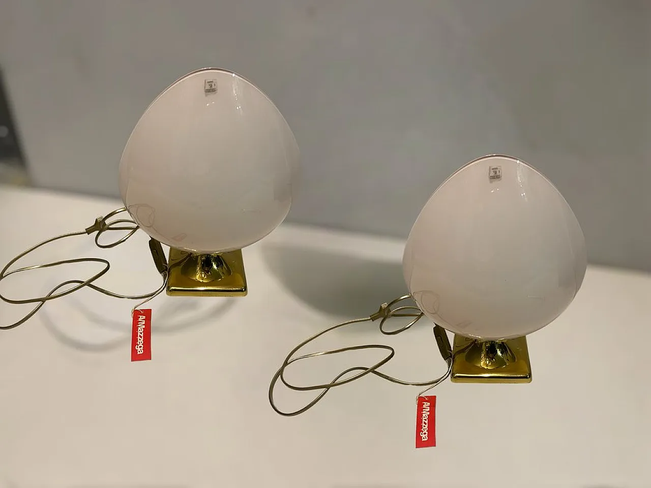 Lampada da tavolo in vetro di Murano di Mazzega, anni '70 2