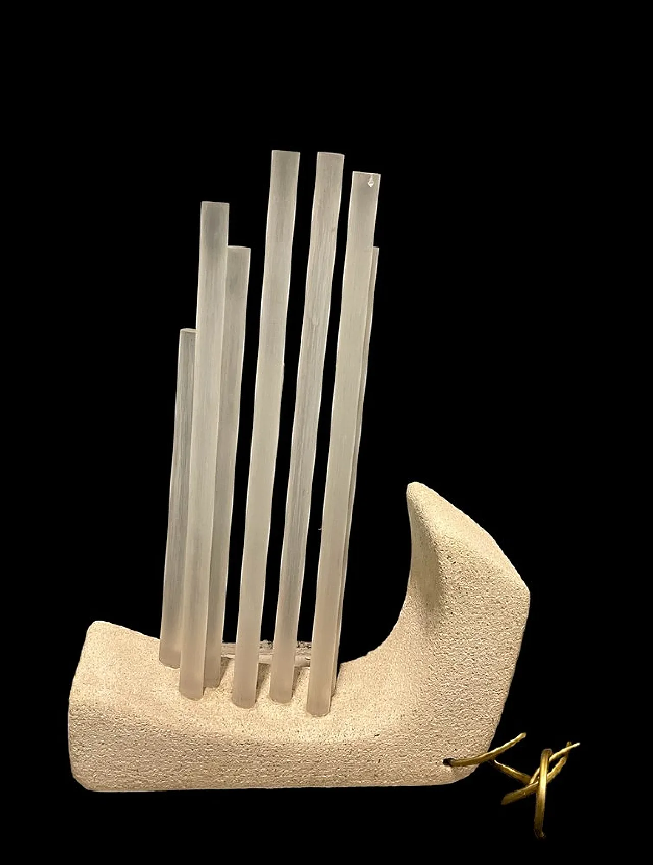 Acrylic stone table lamp, 1980s 1