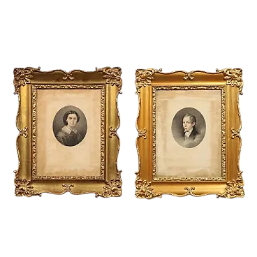 Cesari Ferreri, pair of portraits, pastels on paper, 19th century