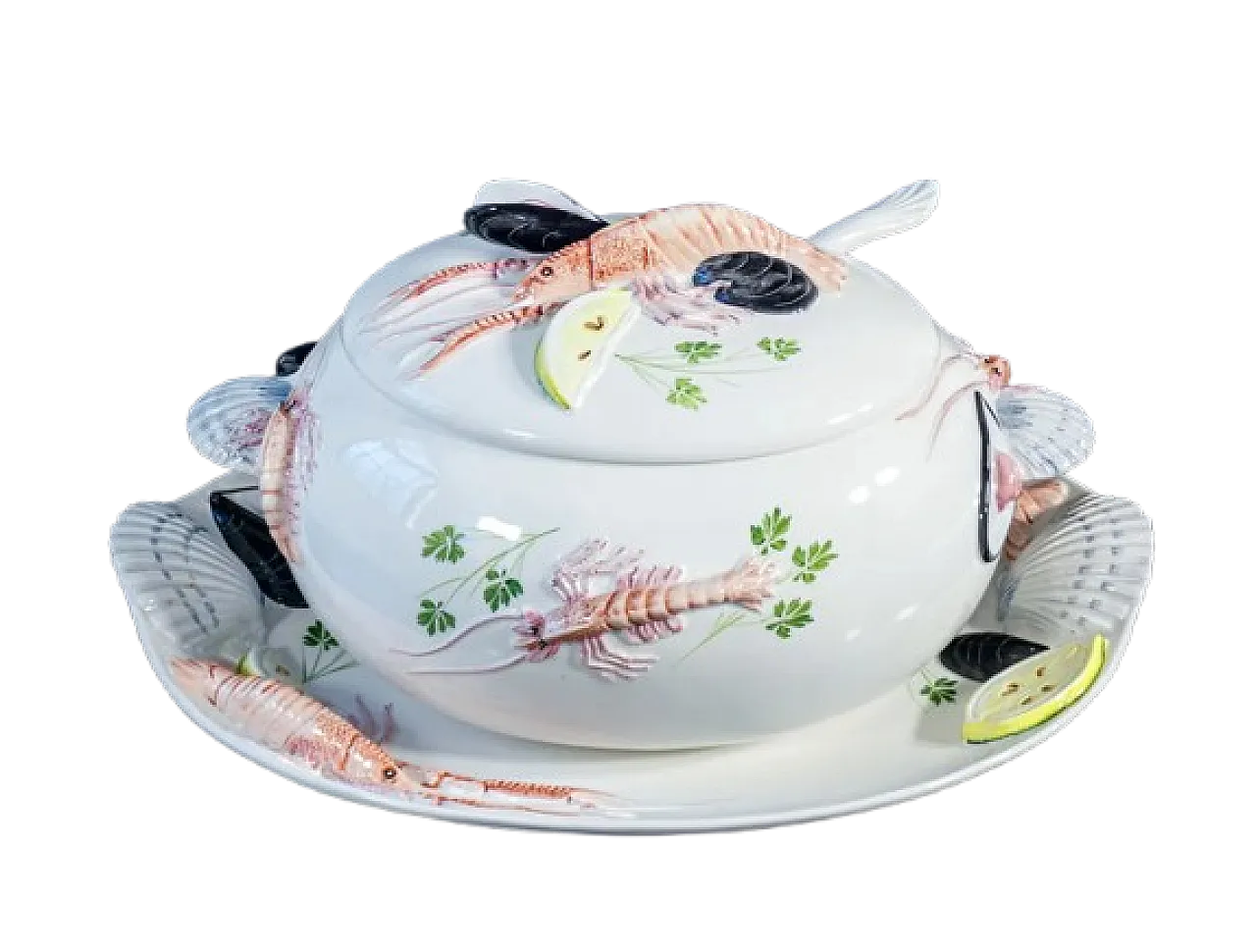 TRE ART tureen with tray and ladle, 1980s 15