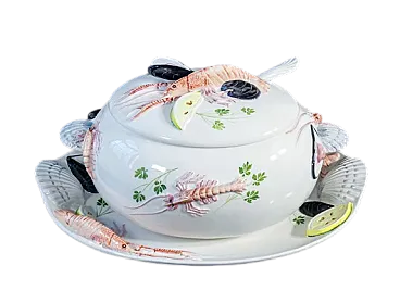 TRE ART tureen with tray and ladle, 1980s