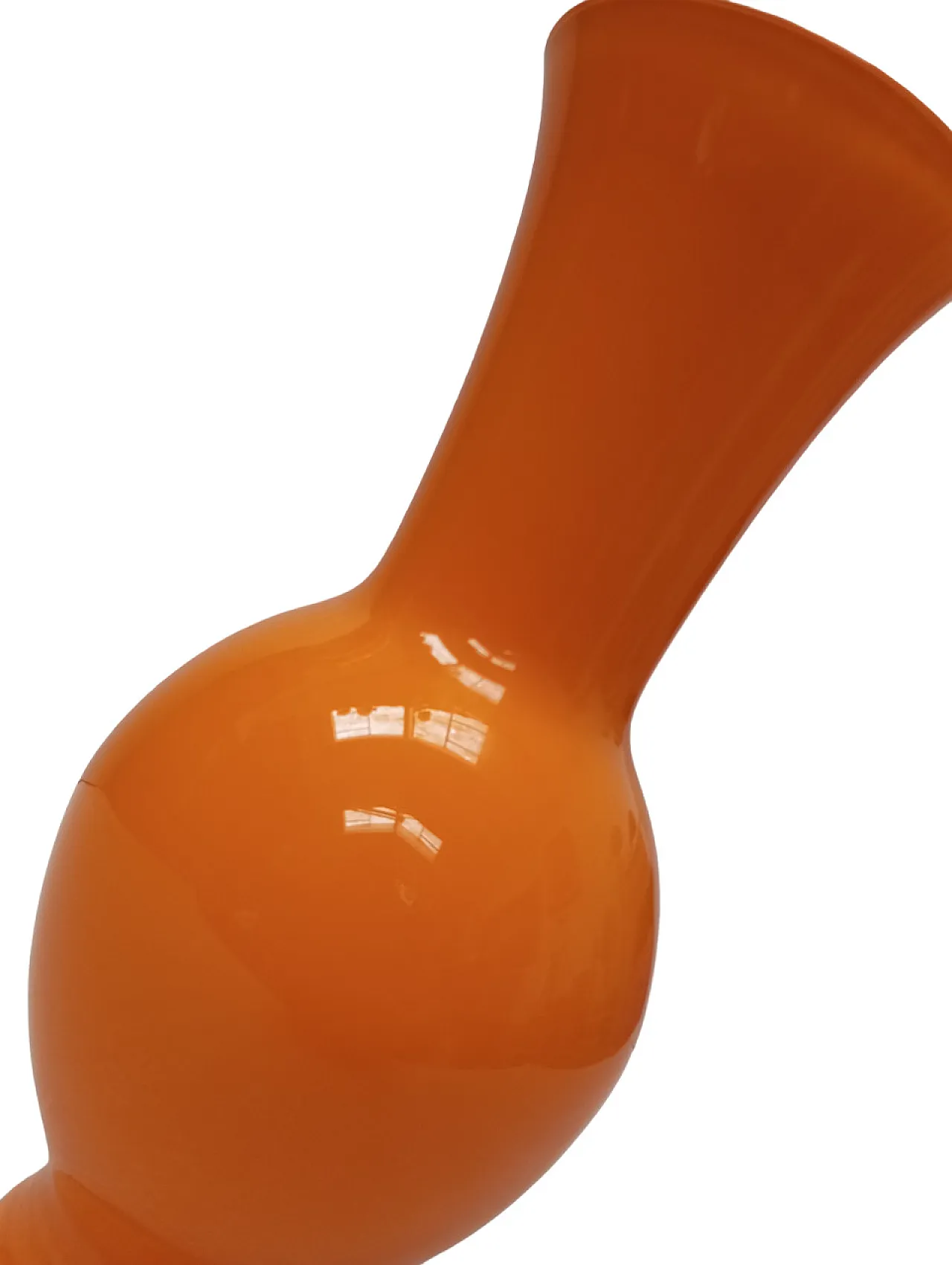 Barovier and Toso orange vase with label "B.A.G" 1980s 5
