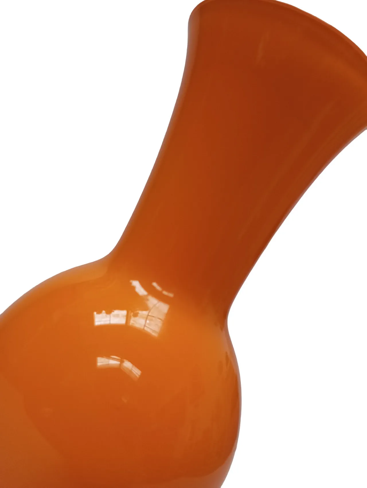 Barovier and Toso orange vase with label "B.A.G" 1980s 6