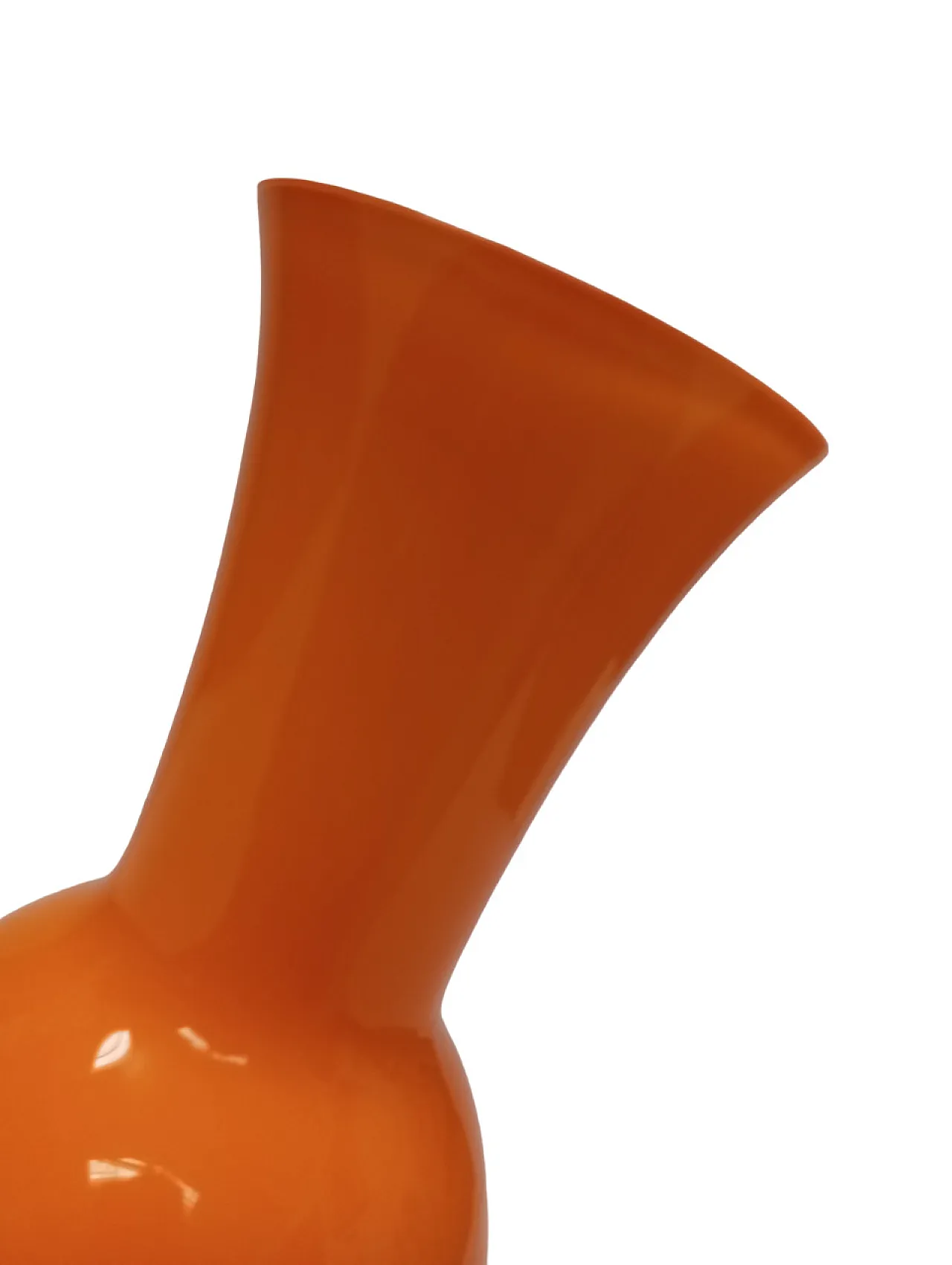 Barovier and Toso orange vase with label "B.A.G" 1980s 7