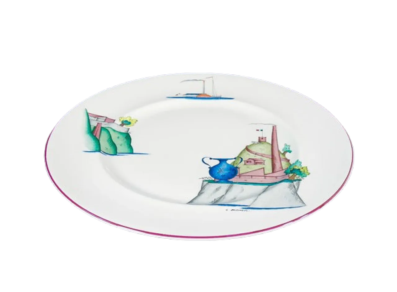 Porcelain plate by Guido Andlovitz for Richard Ginori, 1990s 10