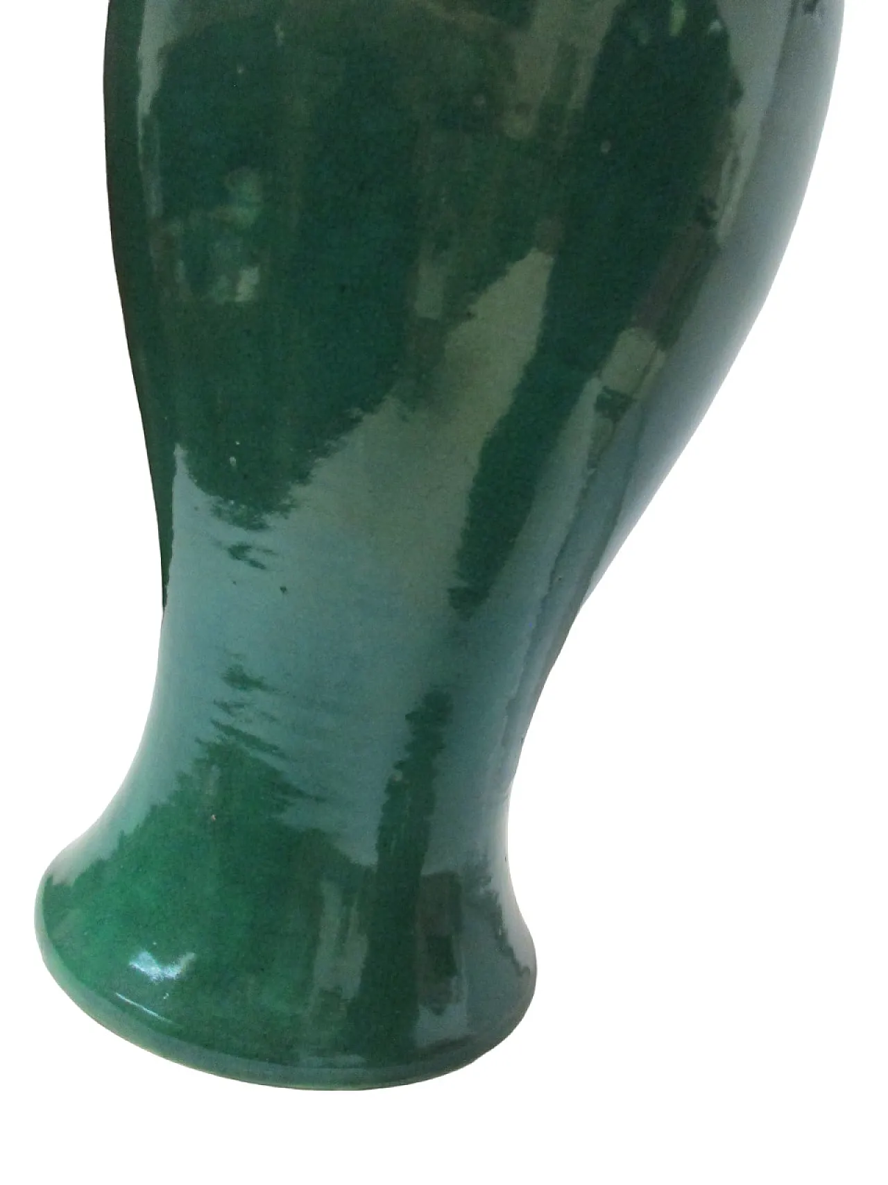 Pair of Chinese vases in single-color green porcelain, 19th century 8