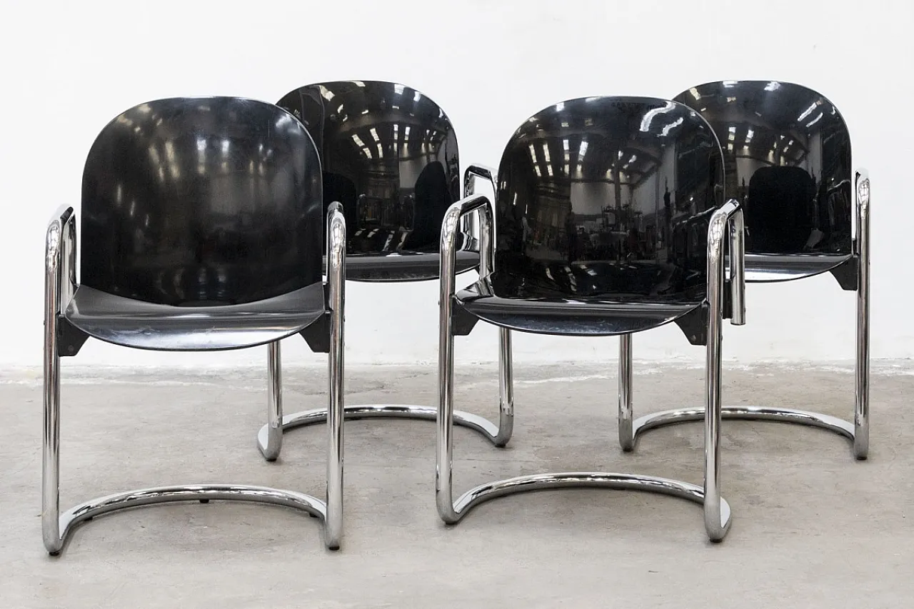 4 Dialogue Chairs by Afra and Tobia Scarpa for B&B Italy, 20th century 3
